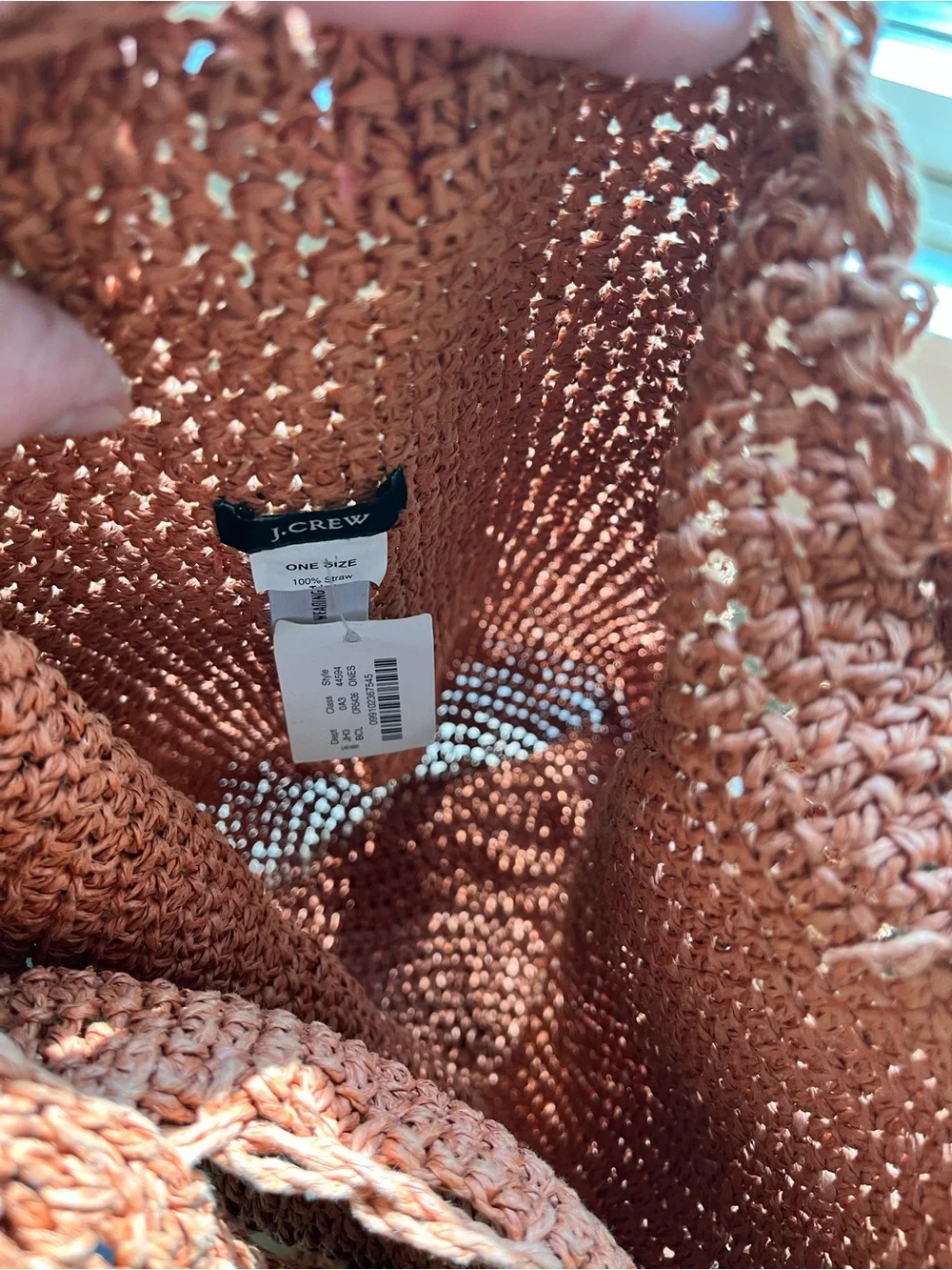 J. Crew Rust Crochet Knit Shoulder Tote